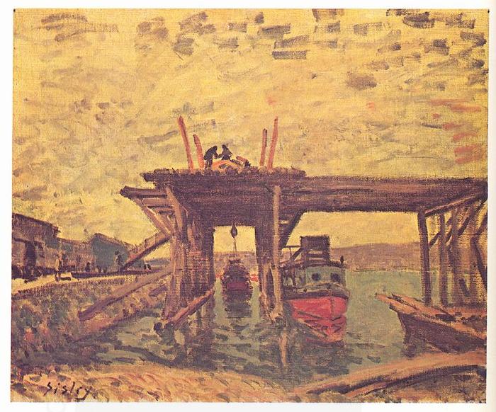 Alfred Sisley Brucke im Bau China oil painting art